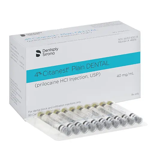 Citanest Plain 4% Prilocaine HCl Dental Anesthetic Cartridges, Without Vasoconstrictor, 1.8 mL, 50/Box, 46616 thumbnail 8