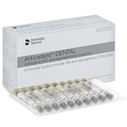 Articadent 4% Articaine HCl with Epinephrine 1:200,000 Injection Cartridges, 1.7 mL, 50/Box, 52216 thumbnail 8