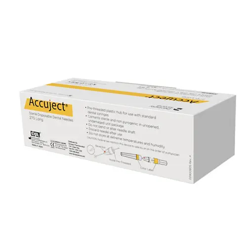 Accuject Disposable Dental Needles, Plastic Hub, 27 Gauge, Short (21mm), Yellow, Sterile, 100/Box, 900705 thumbnail 16