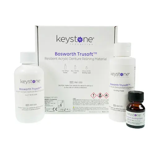 Trusoft Resilient Denture Acrylic Relining Material Bulk Kit, 1 lb Powder, 8 oz Liquid, 1/3 oz Bonding Liquid, 0921253 thumbnail 11