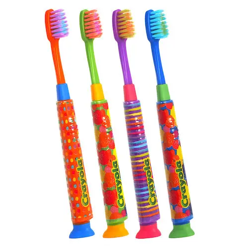 GUM Crayola Deep Clean Toothbrush, Ultra-Soft, Kids, Assorted Colors, 12/Pack, 234P thumbnail 4