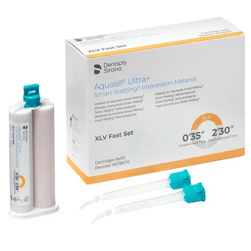 Aquasil Ultra+ Smart Wetting VPS Impression Material, Xtra Light Body, Fast Set, 50 ml Cartridge Refill Pack, Mint, Orange, 4/Pk, 678670 thumbnail 6