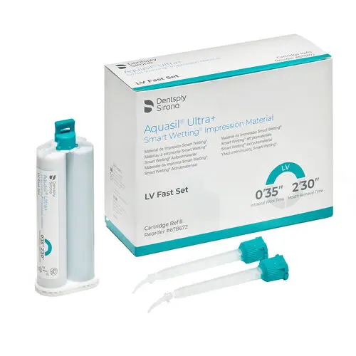 Aquasil Ultra+ Smart Wetting VPS Impression Material, Light Body (LV), Fast Set, 50 ml Cartridge Refill, Mint, Teal, 4/Pk, 678672 thumbnail 4