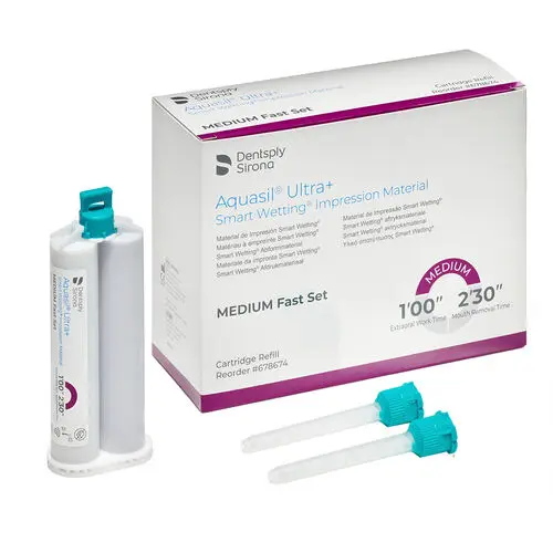 Aquasil Ultra+ Smart Wetting VPS Impression Material, Cartridge Refill Pack, Medium Body, Fast Set, 50 ml, Mint, Purple, 4/Pk, 678674 thumbnail 5