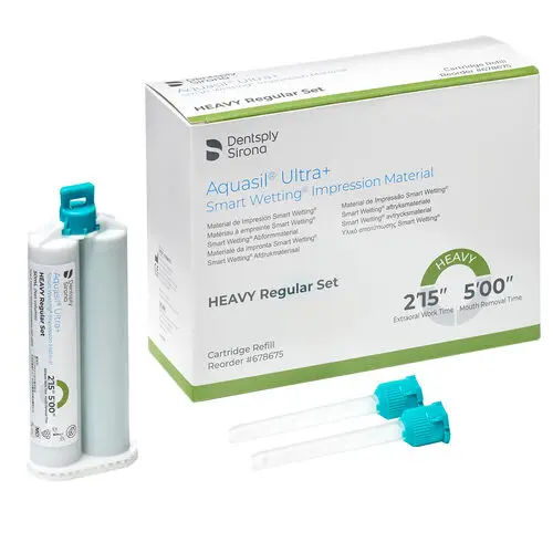 Aquasil Ultra+ Smart Wetting VPS Impression Material, Heavy Body, Regular Set, Light Green, Mint, 50 mL Cartridge Refill, 4/Pk, 678675 thumbnail 6