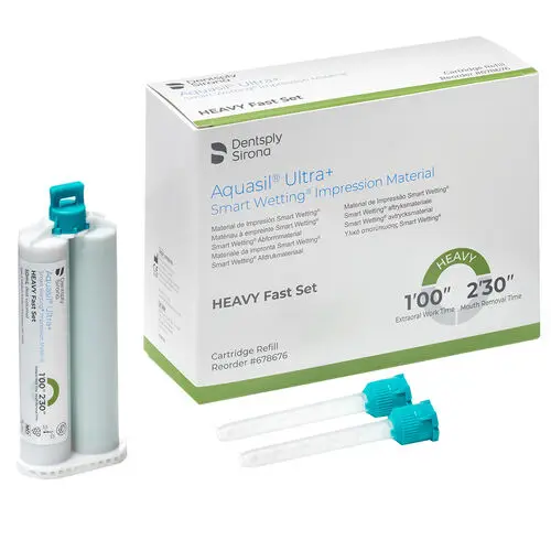 Aquasil Ultra+ Smart Wetting VPS Impression Material, Heavy Body, Fast Set, Light Green, Mint, 50 ml Cartridge Refill, 4/Pk, 678676 thumbnail 9