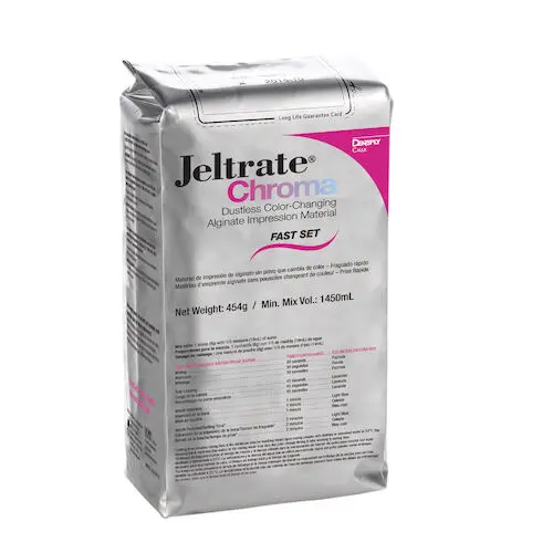 Jeltrate Chroma Dustless Color-Changing Alginate Impression Material, Fast Set, Spearmint, 1 lb (454 g) Pouch, 605700 thumbnail 9