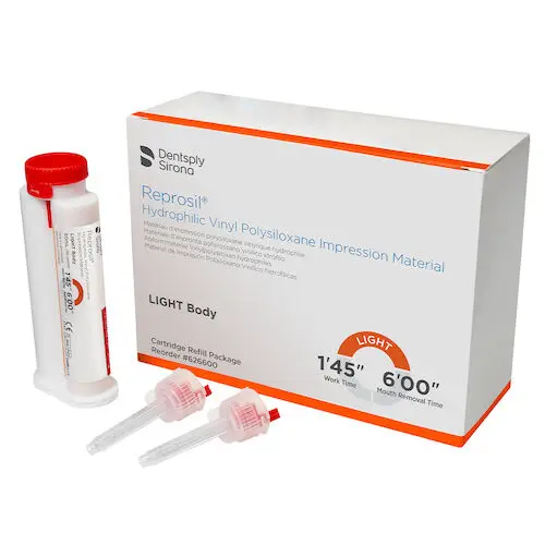 Reprosil Hydrophilic VPS Impression Material, Light Body, Orange, 50 ml Cartridge Refill with Tips, 4/Pk, 626600 thumbnail 12