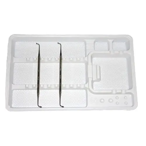 Unitray Preformed Disposable Instrument Tray, 7" x 11", 50/Pkg, White, UN1828 - -Unitray Performed Dispos Instru Tray 7x11 (50) - Image 1