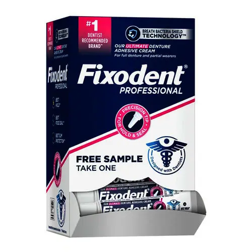 Fixodent Professional Ultimate Denture Adhesive Cream, 0.35 oz Tube, 50/Box, 80717506 thumbnail 7