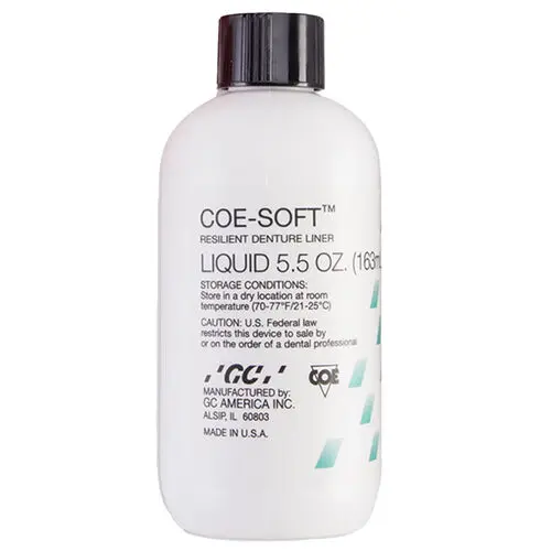 COE-SOFT Resilient Denture Reline Material, Liquid Refill, 5.5 oz (163 mL), Clear, 1/Bottle, #344033 thumbnail 4