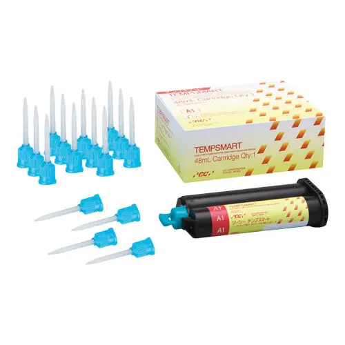 TempSmart Temporary Crown & Bridge Material, Dual-Cured Bis-Acrylic Composite, Shade A1, 48 mL Cartridge with 16 Mixing Tips, Refill, 009392 thumbnail 4