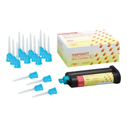 TempSmart Temporary Crown & Bridge Material, Dual-Cured Bis-Acrylic Composite, Shade A3.5, 48 mL Cartridge (1:1 Ratio) with 16 Mixing Tips, Ref 009395 thumbnail 4
