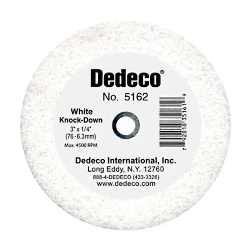 Dedeco White Knock-Down Lathe Wheel, 3" x 3/8", Plastic Center, 1/Pk, 5162 thumbnail 6