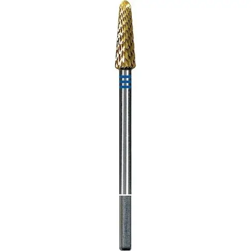 Dedeco Euro Goldies Carbide Bur, Fine Straight Blade Cross Cut (FST), Titanium Nitride Coated, 4.0 mm Diameter, HP, G079FST/040 thumbnail 2