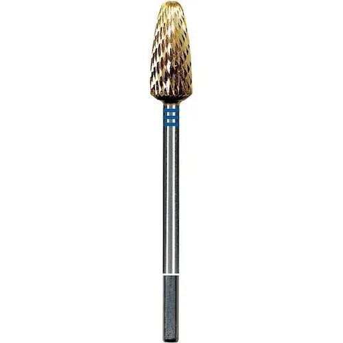 Dedeco Euro Goldies Carbide Bur, Fine Straight Blade Cross Cut (FST), G251FST/060, 6.0 mm, HP (3/32" Shank), Blue Ring, Single Bur thumbnail 2