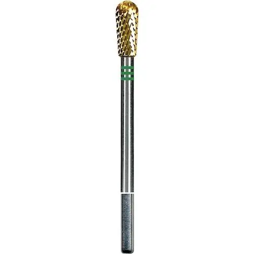 Dedeco Euro Goldies Carbide Bur, Coarse Straight Blade Crosscut, HP, Titanium Nitride Coated, 4.0 mm Diameter, G077GSQ/040 thumbnail 2