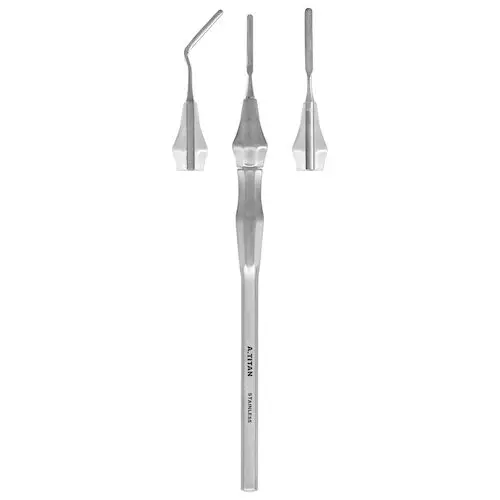 A. Titan Instruments Interchangeable Periotome Kit, #P0 Handle with #P1, #P2, #P3 Tips, K6100 thumbnail 2