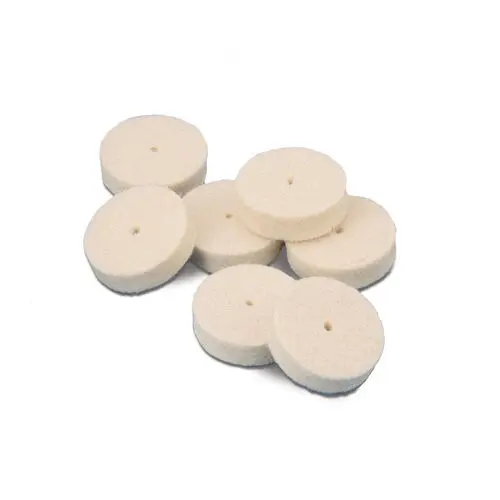 Grobet Soft Felt Wheel, Pin Hole Center, 3/4" x 1/8", 24/Pkg, 17.367 thumbnail 2