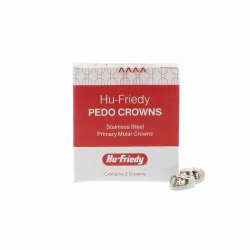 Hu-Friedy Stainless Steel Pedo Crown, Lower Left Primary 2nd Molar, Size #4 (E4), Refill Box of 5, SSC-LLE4 thumbnail 7