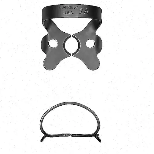 Hu-Friedy Black Line Rubber Dam Clamp #2A, Winged, Larger Premolars, RDCM2AX thumbnail 3