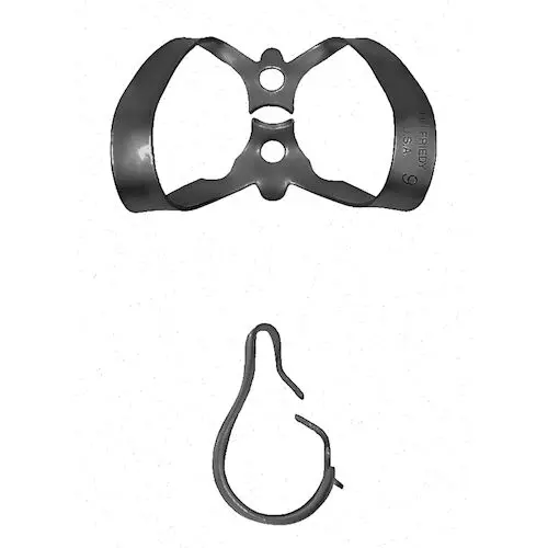 Hu-Friedy Black Line Rubber Dam Clamp #9, Wingless, Anterior, RDCM9X thumbnail 3