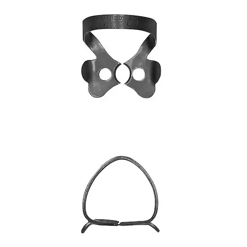 Hu-Friedy Black Line Rubber Dam Clamp #00, Winged, Satin Steel, RDCM00X thumbnail 3