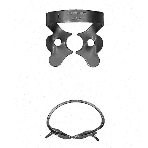 Hu-Friedy Black Line Rubber Dam Clamp #1, Winged, Upper Premolars, Satin Steel, RDCM1X thumbnail 3