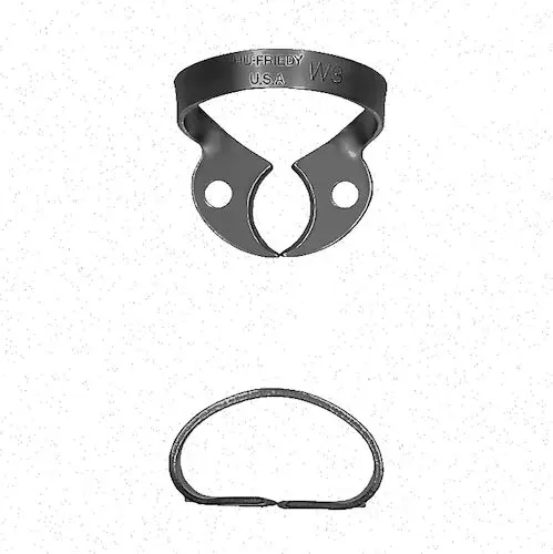 Hu-Friedy Black Line Rubber Dam Clamp #W3, Wingless, Small Lower Molars, Satin Steel, 1 Each thumbnail 3