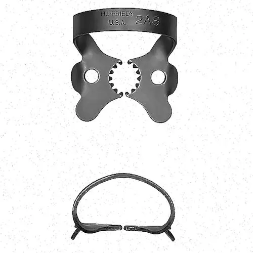 Hu-Friedy Black Line Rubber Dam Clamp #2AS, Winged, for Larger Premolars, RDCM2ASX thumbnail 3