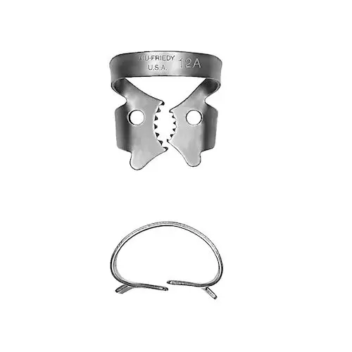 Hu-Friedy Satin Steel Rubber Dam Clamp, #12A, Winged, Lower Right Molars, 1/Pk, RDCM12A thumbnail 8