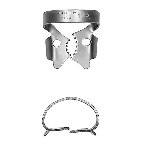 Hu-Friedy Rubber Dam Clamp, #13A, Winged, Lower Left Molars, Satin Steel, 1/Pk, RDCM13A thumbnail 8
