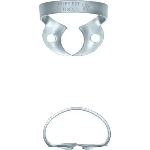 Hu-Friedy Satin Steel Rubber Dam Clamp #4, Winged, Small Upper Molars, 1 Each, RDCM4 thumbnail 4