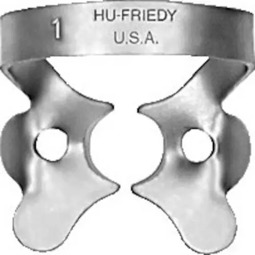 Hu-Friedy Satin Steel Rubber Dam Clamp #1, Winged, Upper Premolars, 1/Pk, RDCM1 thumbnail 4