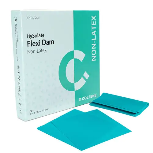 Hygenic Flexi Dam Non-Latex Dental Dam, 6" x 6", Medium Gauge, Green, 30/Box, H09946 thumbnail 8