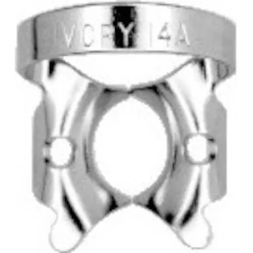Hygenic Rubber Dam Clamp, #W14A, Wingless, Gloss Finish, for Large Partially Erupted Molars, 1/Pk, H02764 thumbnail 4