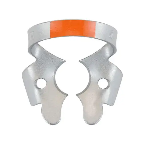 Hygenic Fiesta Color-Coded Rubber Dam Clamp, #4, Winged, Orange, Small Upper Molars/Deciduous Teeth, 1/Pk, H09959 thumbnail 4
