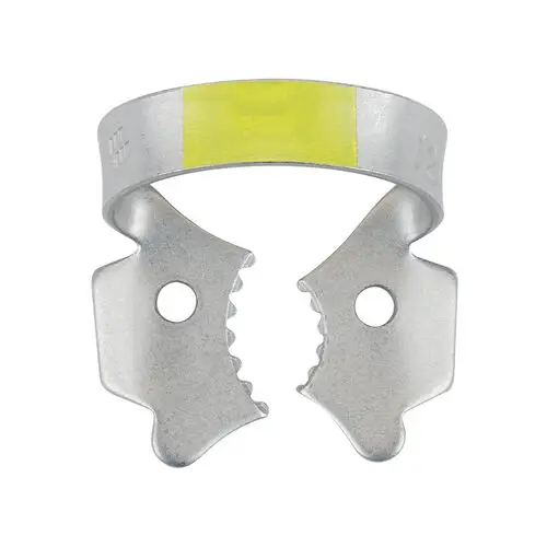 Hygenic Fiesta Rubber Dam Clamp, #12A, Winged, Color-Coded Yellow, Serrated Jaw, Upper Left Molars, 1/Pk, H09963 thumbnail 4
