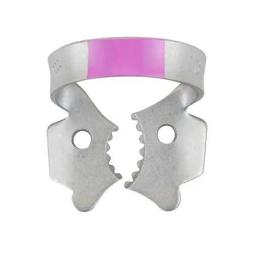 Hygenic Fiesta Color-Coded Rubber Dam Clamp, #13A, Winged, Serrated Jaw, Upper Right Molars, Purple, 1/Each, H09964 thumbnail 4