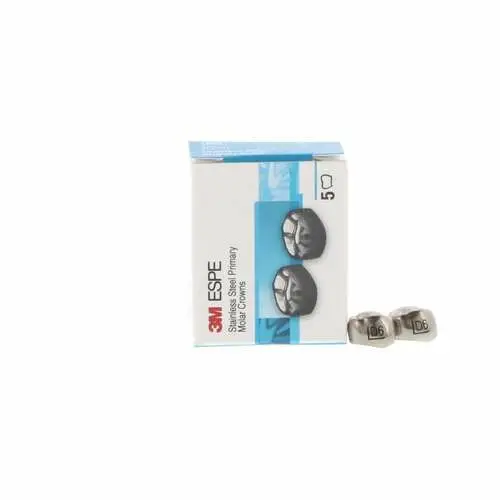 3M™ ESPE™ Stainless Steel Primary Molar Crown, Size 6, Upper Left First Primary Molar, D-UL-6, Box of 5 thumbnail 2