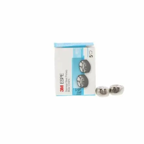 3M ESPE Stainless Steel Primary Molar Crown, Size EUR5, Upper Right Second Primary Molar, Refill Box of 5, E-UR-5 thumbnail 9