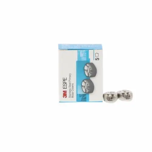 3M ESPE Stainless Steel Primary Molar Crown, EUL4, Upper Left Second Primary Molar, Size 4, 5/Box thumbnail 8