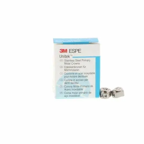 3M Unitek Stainless Steel Primary Molar Crowns, Upper Left First Molar, Size 4 (UL4), 5/Box, 900114 thumbnail 8