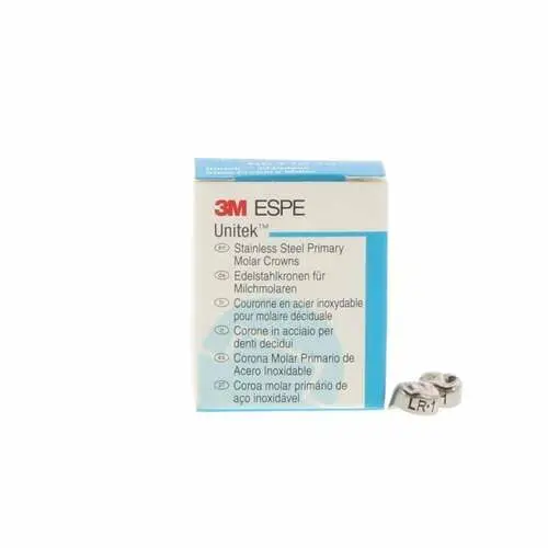 3M Unitek Stainless Steel Primary Molar Crowns, Lower Right First Molar, Size 1 (LR1), 5/Box, 900141 thumbnail 8