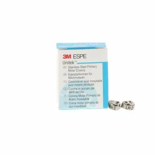 3M Unitek Stainless Steel Primary Molar Crown, Lower Right First Molar, Size 2 (LR2), 5/Box, 900142 thumbnail 8