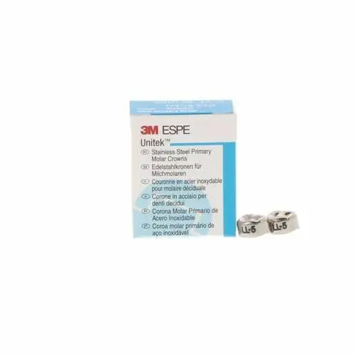 3M Unitek Stainless Steel Primary Molar Crowns, Lower Left First Molar, Size 5 (LL5), 5/Box, 900135 thumbnail 8