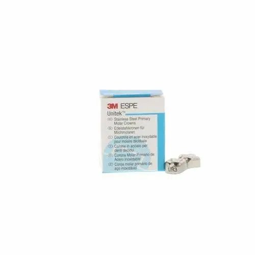 3M Unitek Stainless Steel Primary Molar Crowns, Upper Right Second Primary Molar, Size 3 (UR3), 5/Box, 900223 thumbnail 9
