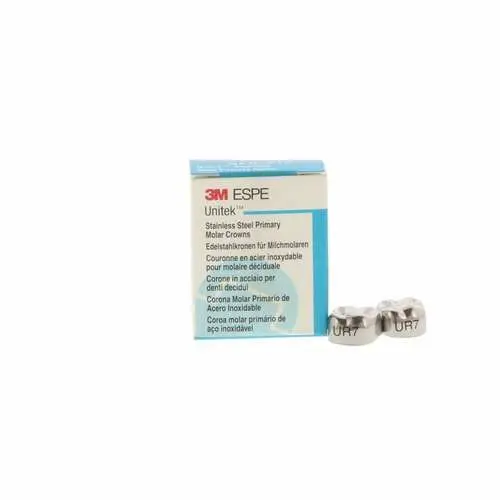 3M Unitek Stainless Steel Primary Molar Crowns, Upper Right Second Primary Molar, Size 7 (UR7), 5/Box, 900227 thumbnail 8