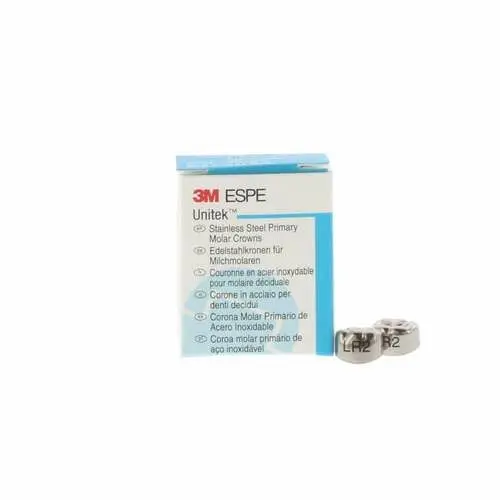 3M Unitek Stainless Steel Primary Molar Crowns, Lower Right Second Primary Molar, Size 2 (LR2), 5/Box, 900242 thumbnail 8