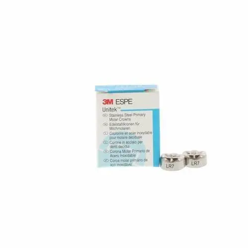3M Unitek Stainless Steel Primary Molar Crown, Lower Right Second Primary Molar, Size 7 (LR7), 5/Box, 900247 thumbnail 8
